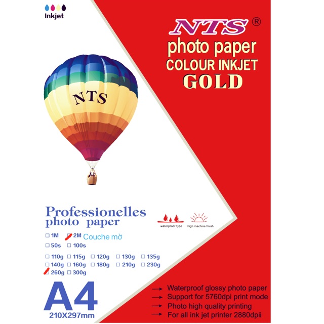 Giấy in ảnh 2 mặt 260g couche mờ