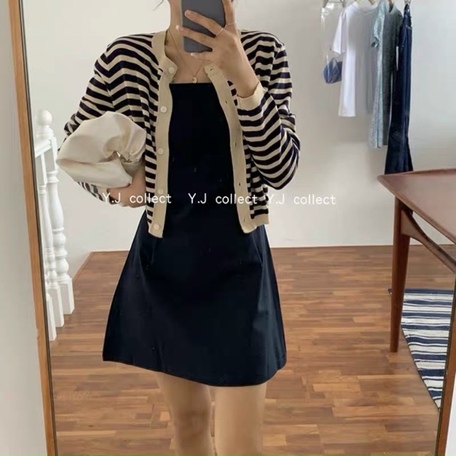Áo cardigan len mỏng Kẻ ngang Ulzzang style  Hàng Quảng Châu