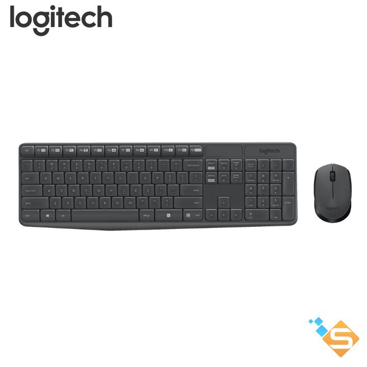 Bộ bàn phím chuột không dây Logitech MK235 - Hàng Chính Hãng - Bảo Hành 1 Năm