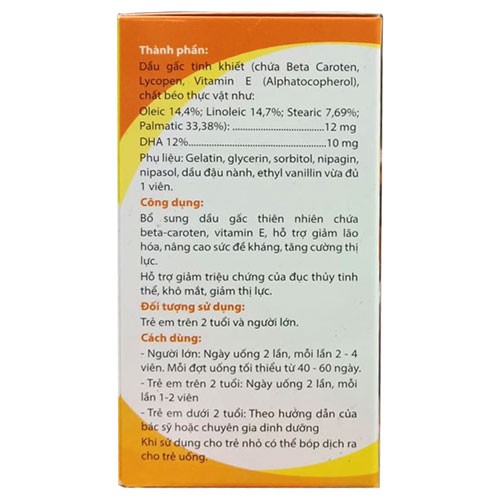 Dầu gấc Isopharco - Hỗ trợ giúp sáng mắt, ngăn ngừa lão hóa