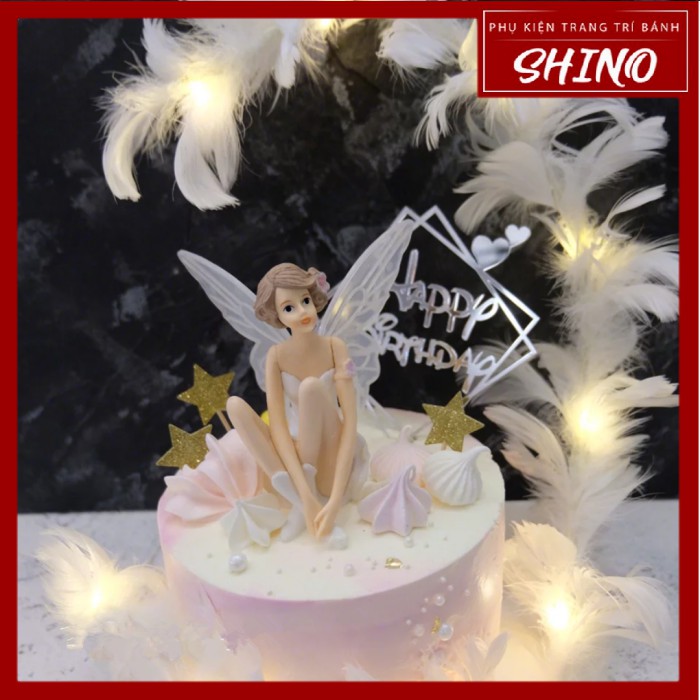 Đồ chơi 3 nàng tiên cánh trắng trang trí bánh (Set)