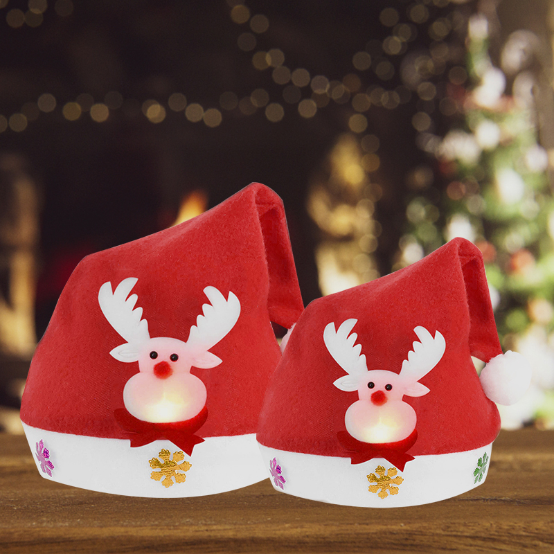 Mũ Ông Già Noel Có Đèn Led Dễ Thương Cho Giáng Sinh