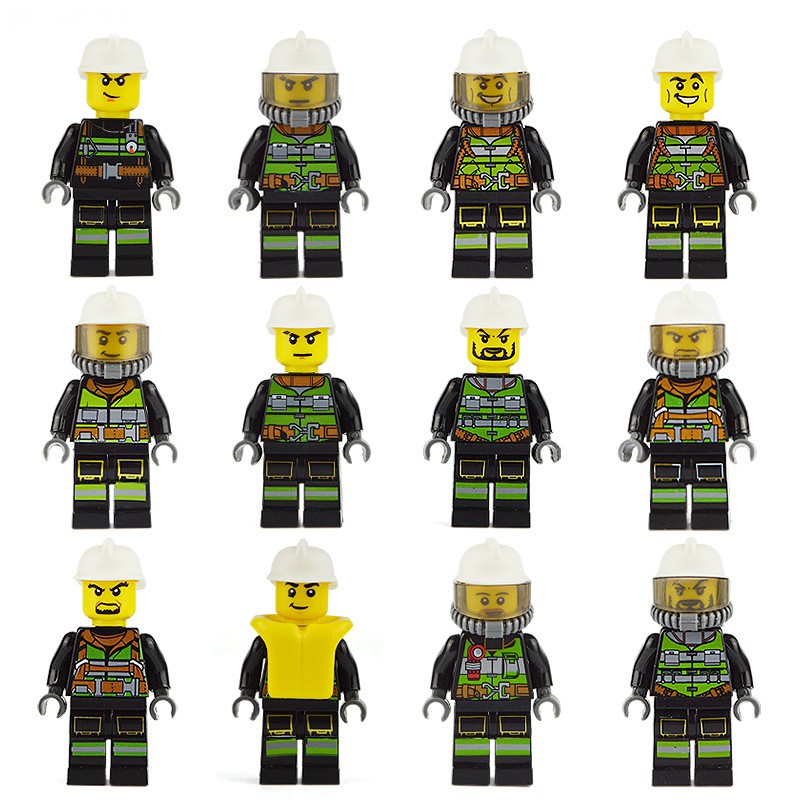 COMBO 12 Minifigures Nhân Vật Lính Cứu Hỏa Cứu Hộ NO.879