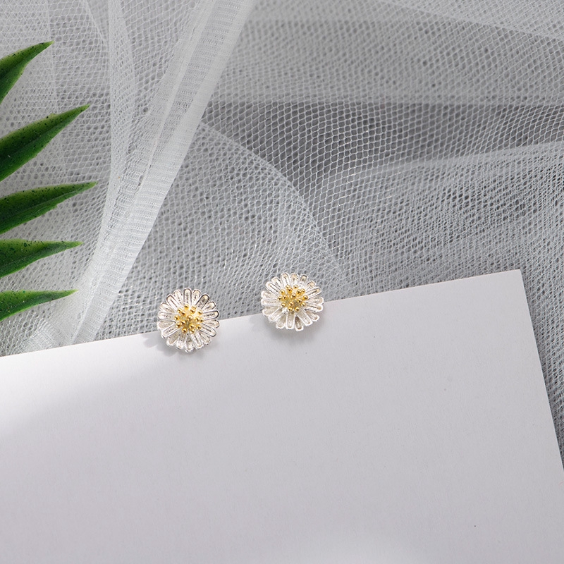 Khuyên tai nữ mạ vàng hình hoa hướng dương phong cách Hàn Quốc cho phái nữ