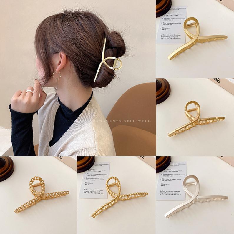 Kẹp Tóc Kim Loại Thiết Kế Đơn Giản Phong Cách Hàn Quốc