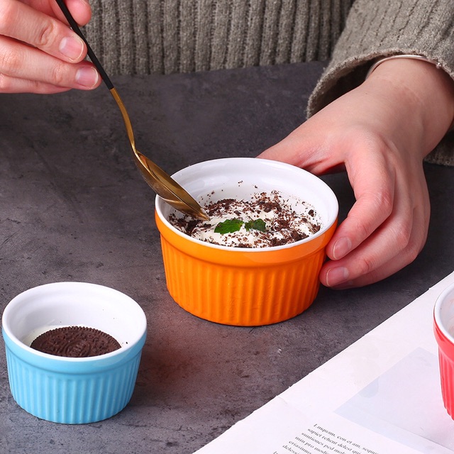 Hũ sứ làm caramen, hũ sứ làm bánh flan , chất sứ đẹp không có nắp