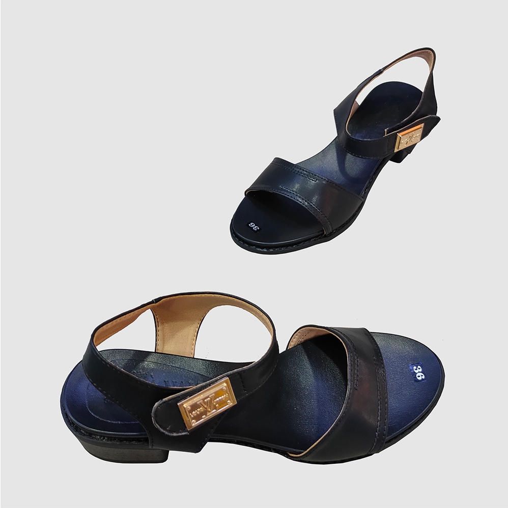 Giày Sandal nữ cao gót 4,5cm TiTi ĐÔ thời trang da bò thật cao cấp DNU2093a