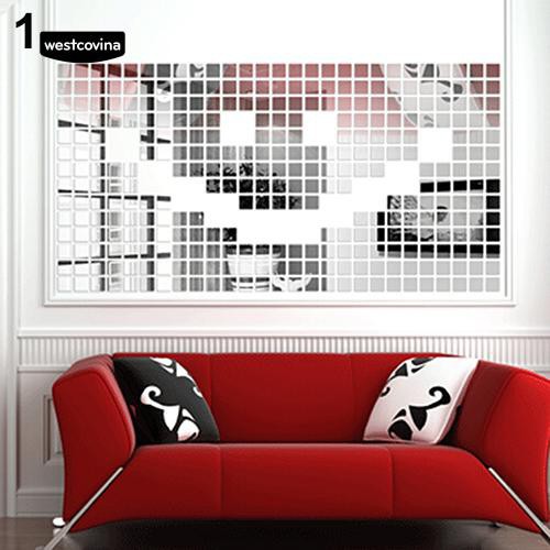 Nhãn Dán Tường Hình Vuông Theo Phong Cách Mosaic Hiệu Ứng tráng Gương