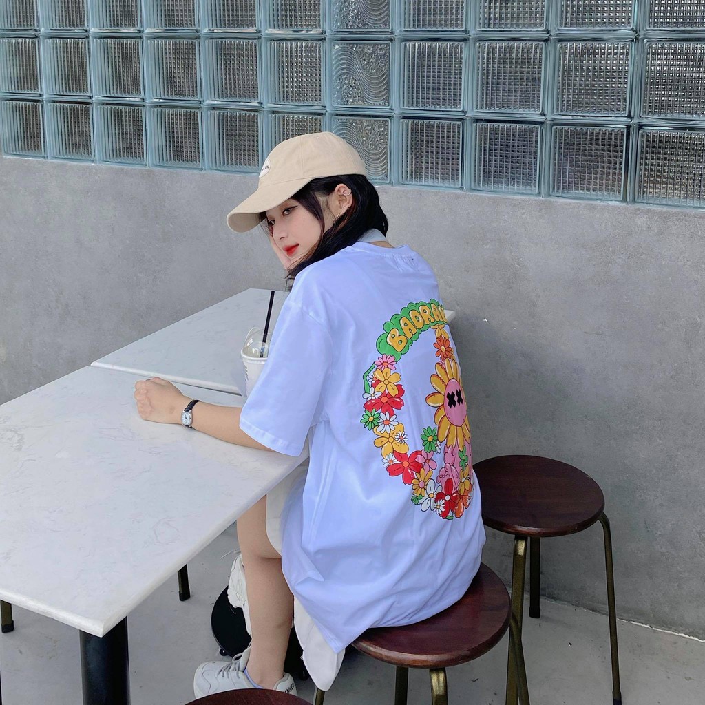 Áo Thun Unisex Bad Rabbit Over Flower Trắng 100% Cotton - Local Brand Chính Hãng