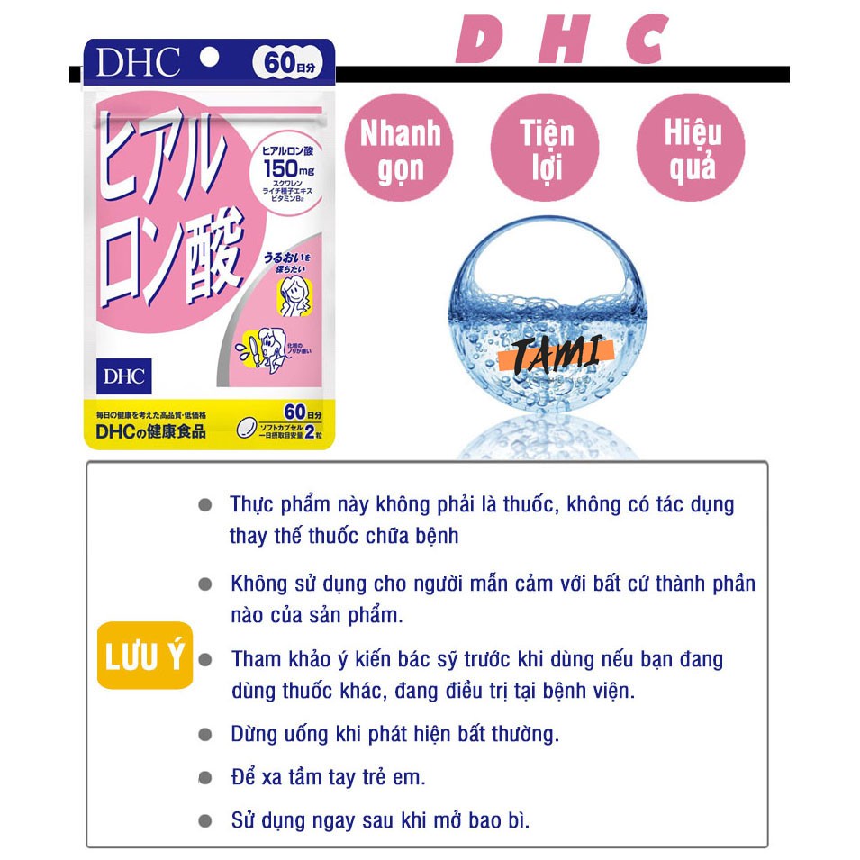 Viên Uống Giữ Ẩm Cấp Nước DHC Hyaluronic Acid 30 Ngày (60 viên) - Thực phẩm chức năng
