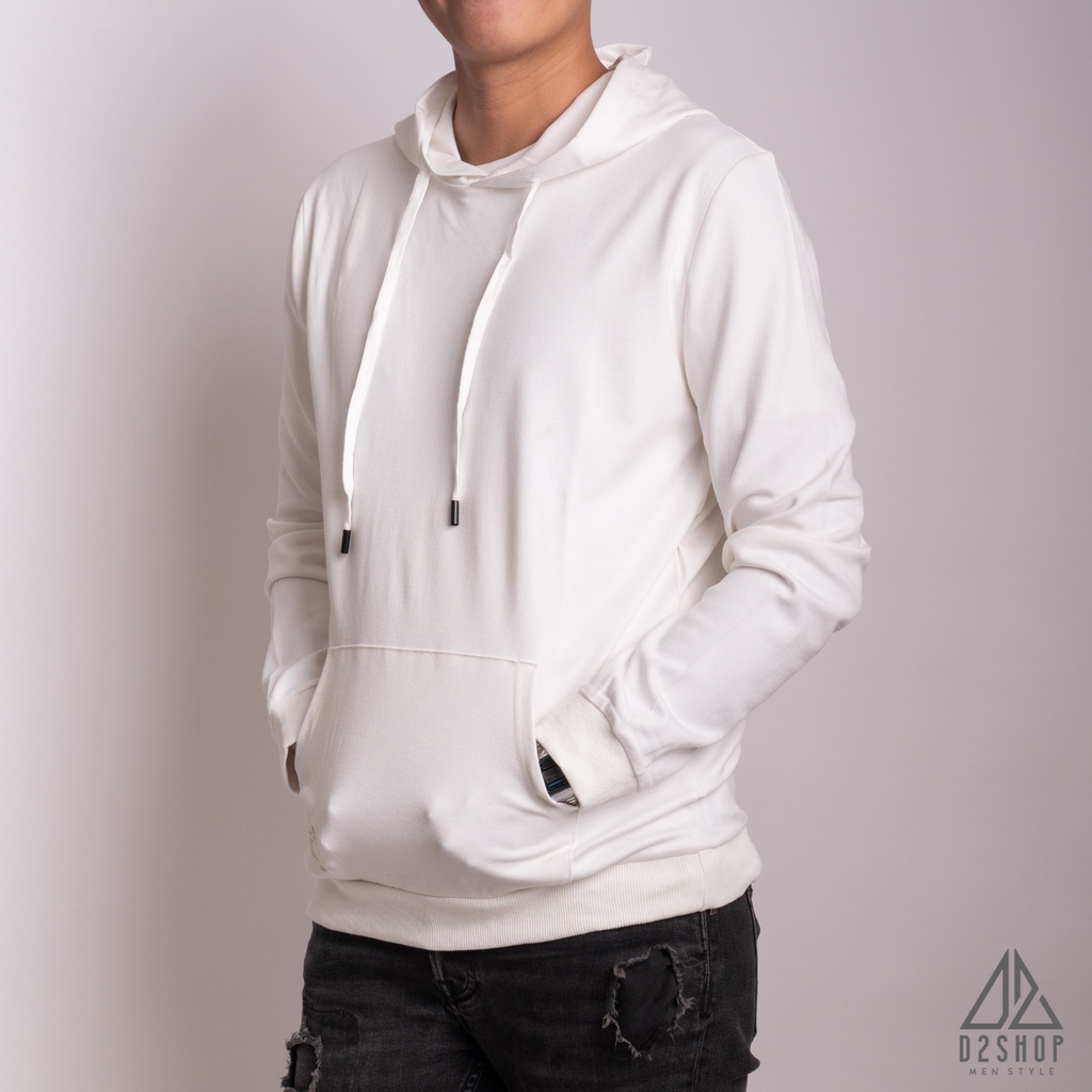Áo hoodie nam D2shop màu đen, trơn