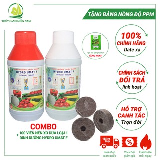 Combo 1 Cặp Dinh Dưỡng Thủy Canh Trồng Cây Ăn Trái HYDRO UMAT F + 100 Viên Nén Xơ Dừa TẶNG NGAY 1 Gói Hạt Giống Tự Chọn
