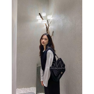 Áo gile len trơn cổ tròn basic