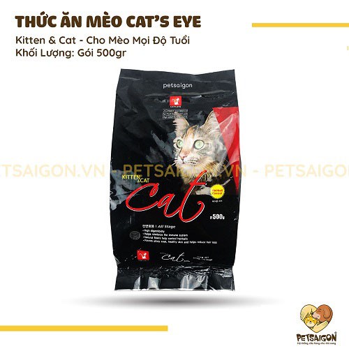 [CHÍNH HÃNG] THỨC ĂN CAT'S EYE KITTEN &amp; CAT CHO MÈO TẤT CẢ ĐỘ TUỔI - GÓI 500G