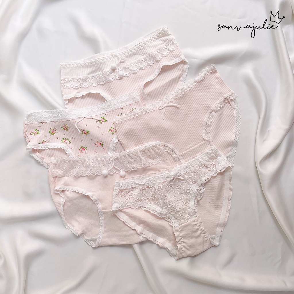 Set 5 quần lót nữ cotton kháng khuẩn hồng Pink