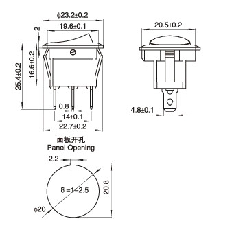 Set 10 Công Tắc Bật/Tắt 3 Pin Kd1-105