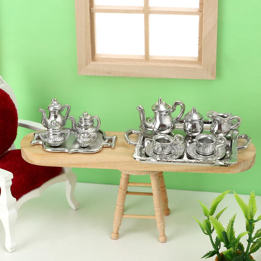1 Bộ Ấm Tách Uống Trà Mini Tỉ Lệ 1: 12 Cho Nhà Búp Bê