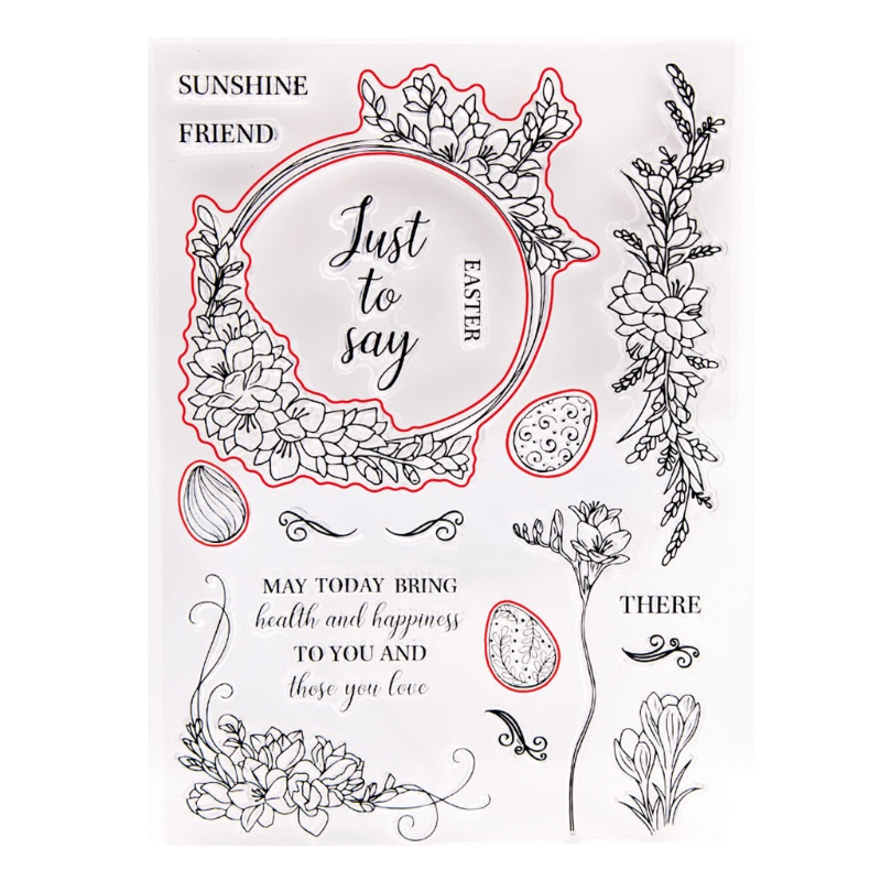 Khuôn cắt giấy làm từ kim loại hình vòng hoa và thỏ Phục Sinh trang trí Scrapbook