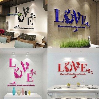 Giấy dán tường chữ LOVE 3D phong cách hiện đại