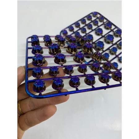 Vỉ 30 con ốc chụp titan 7 màu đủ các loại size lắp cho xe máy