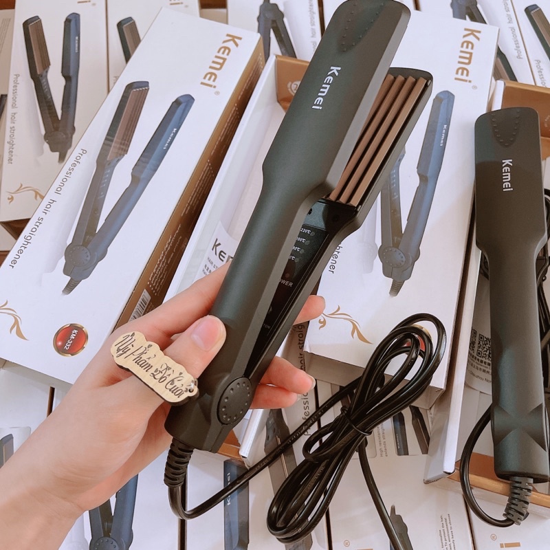 Máy Làm Tóc KEMEI Dập Xù, Duỗi Là Bản To Có Bảo Hành [ Chính Hãng]