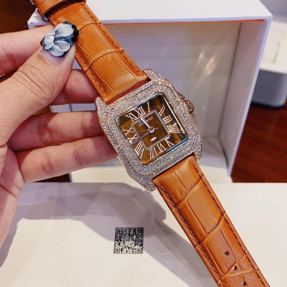 Đồng Hồ Davena Nữ Dây Da Nâu Rose Gold D31269 34mm Authentic