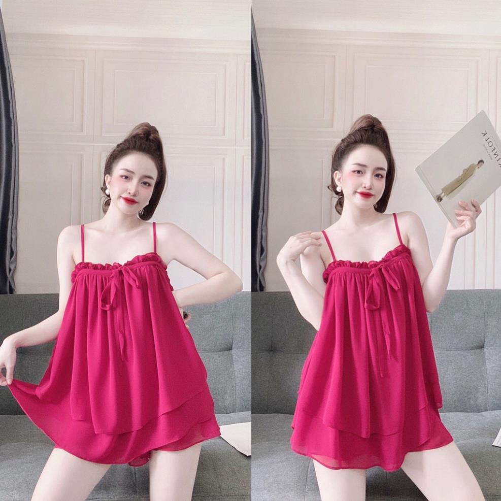 Đồ Mặc Nhà BigSize, Bộ Chiffon Nhún Bèo BO-05280 size 45<75 kg . | BigBuy360 - bigbuy360.vn