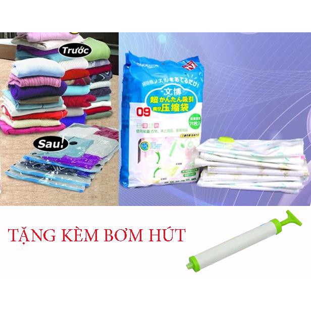 Túi hút chân không, mua túi hút chân không ở đâu -Combo 8 túi hút chân không kèm bơm tiện dụng