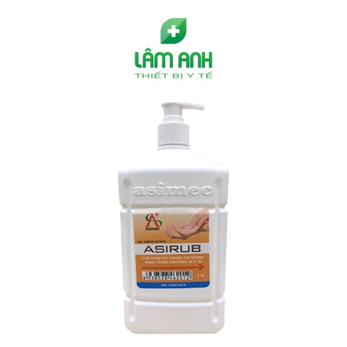 Nước rửa tay khô sát khuẩn ASIRUB 1000ML hàng chính hãng, không hại da tay, mùi hương dễ chịu