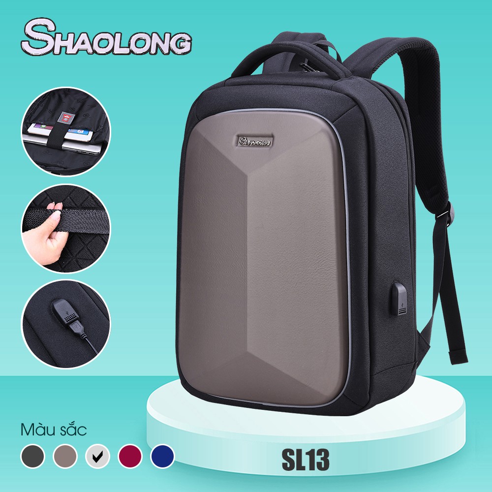 Balo nam nữ công sở balo unisex chống trộm chống thấm nước ngăn laptop 15 inch có cổng sạc USB tiện lợi SHAOLONG SL13 #8