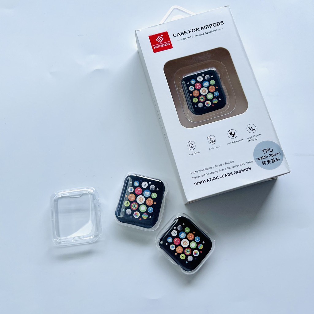 Ốp Apple Watch Silicon trong dẻo chính hãng KST Full mặt trước Size 38/40/42/44 mm