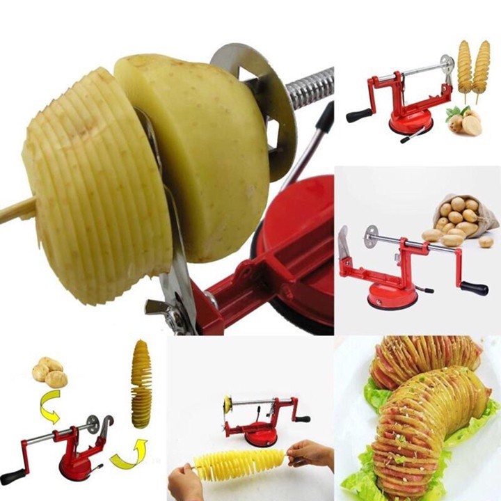Máy cắt khoai tây hình xoắn, lốc xoáy