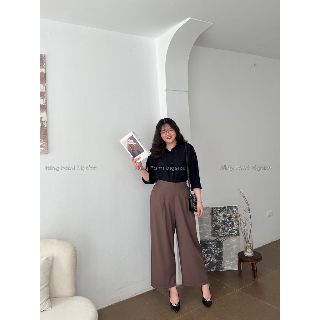 Áo sơ mi dài tay trơn nữ bigsize