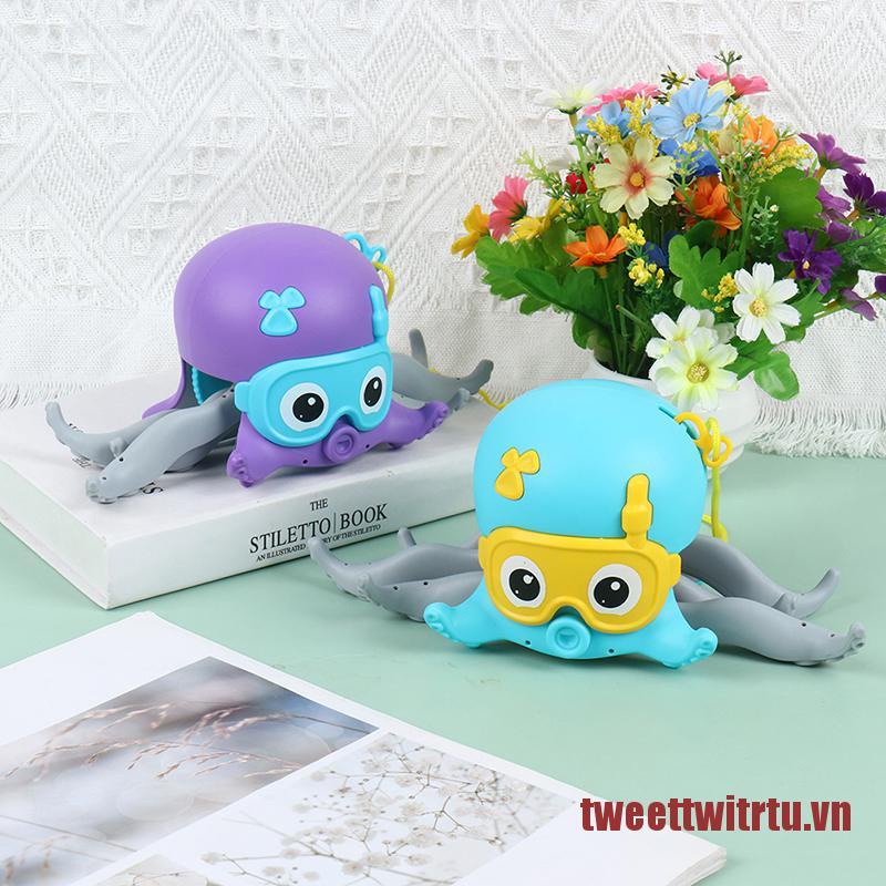 TRTU 1Pc Children Octopus Clockwork Toy Baby Bath Toys Kids Rope Pulled Crawling Toys