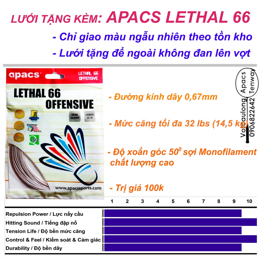 [Vợt cầu lông Apacs Tantrum 200 II - 3U]