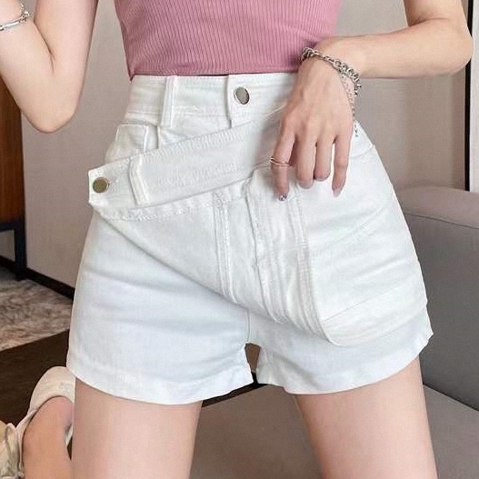 Quần Short Denim Lưng Cao Dáng Ôm Phong Cách Mới Mùa Hè Dễ Phối Đồ Cho Nữ