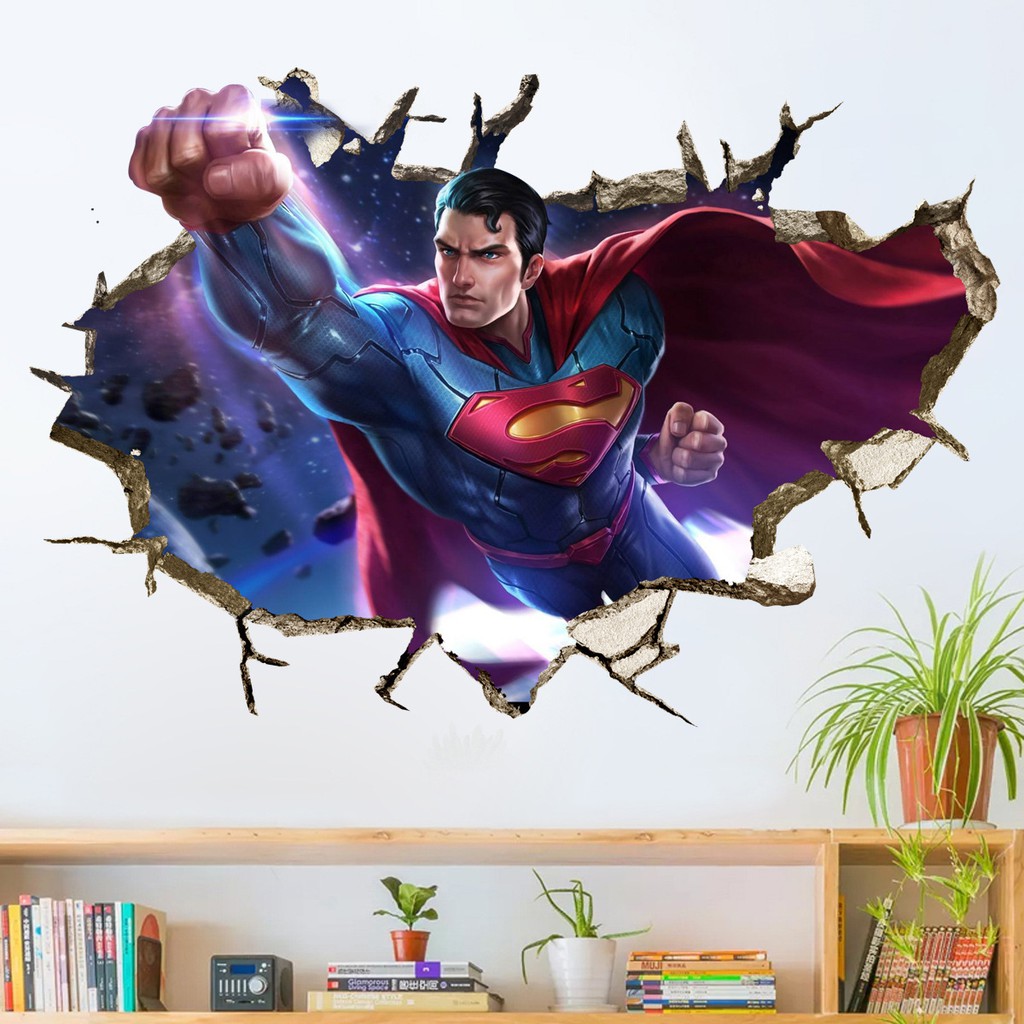 Decal Tranh dán tường nhiều siêu anh hùng- NGUYÊN 1 TẤM- Tranh dán tường các siêu anh hùng MARVEL