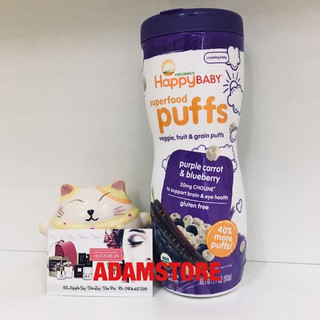Bánh Ăn Dặm Organic Happy Baby Vị Cà Rốt Tím & Việt Quất (Hàng nội địa Mỹ)