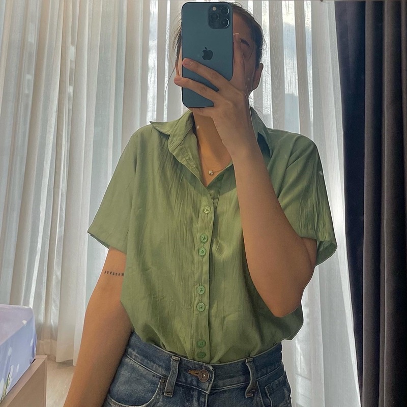 ÁO SƠ MI TAY NGẮN NÚT ĐÔI