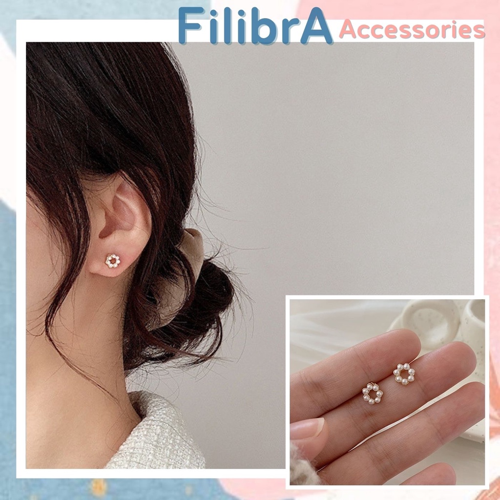 Khuyên tai hoa tròn nhỏ , bông tai trang sức Ulzzang BT006 - Filibrastyle