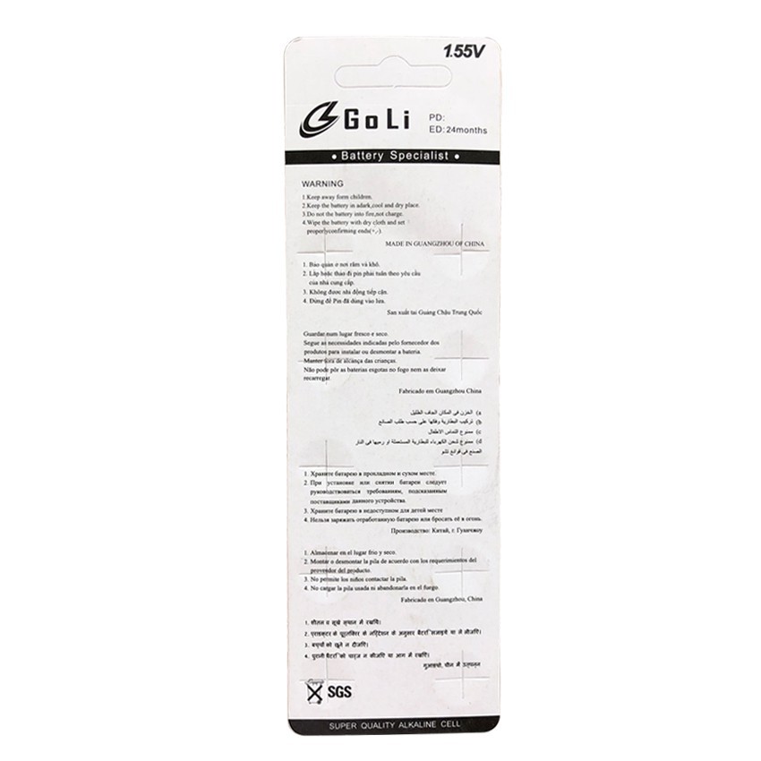 [SIÊU RẺ] Pin Go Li AG10/389A/LR1130 1.55V mã OR19
