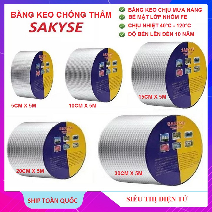 Băng Dán Chống Thấm, Băng Dính SAKYSE Băng Keo Chống Dột Công Nghệ Nhật Bản - Bảo Hành 10 Năm