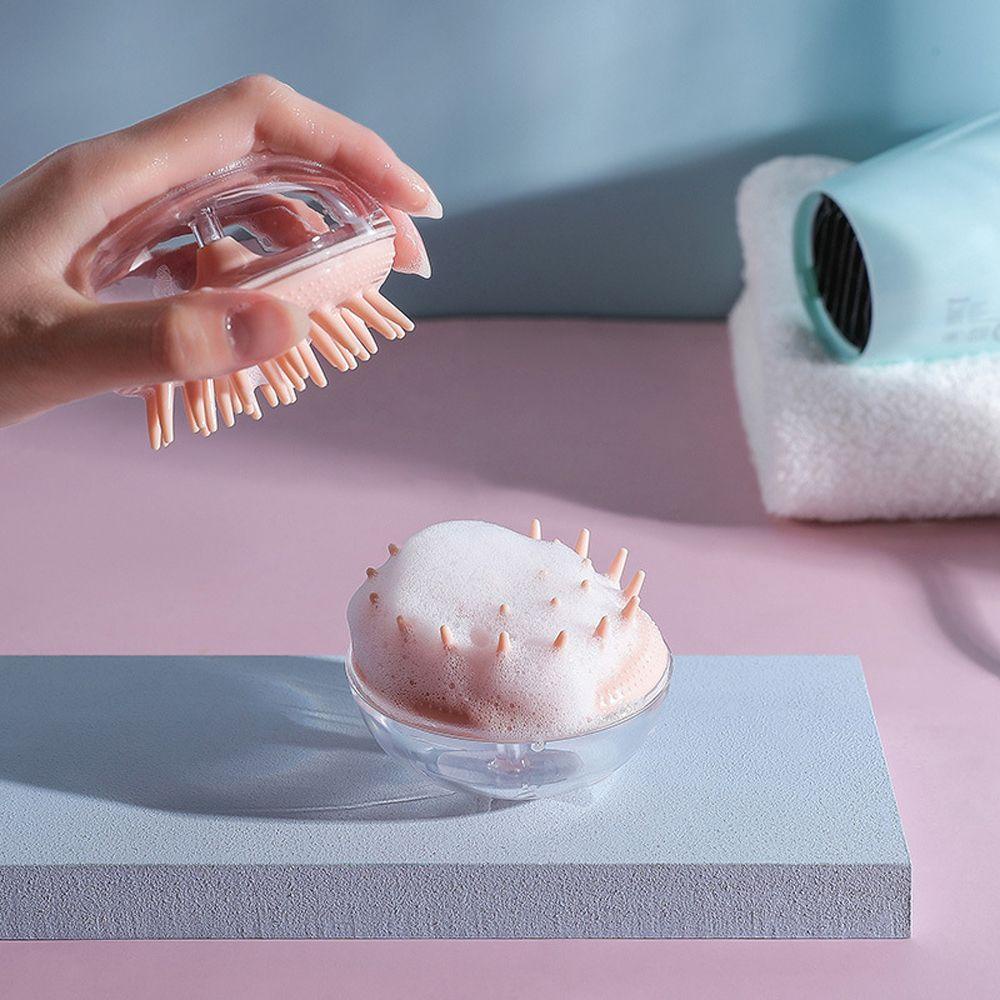 Bàn Chải Tắm Massage Da Đầu Bằng Silicon Mềm Cho Nữ