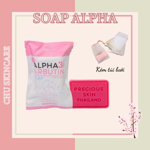 Xà Phòng Tắm Precious Skin Alpha Arbutin Soap Collagen Thái Lan [Kèm túi lưới]