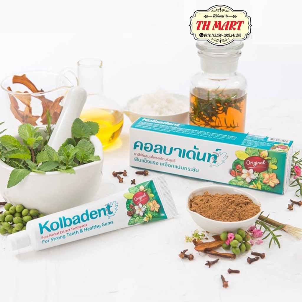 Kem đánh răng thảo dược thuần khiết kolbadent hàng thái lan tuýp 100g