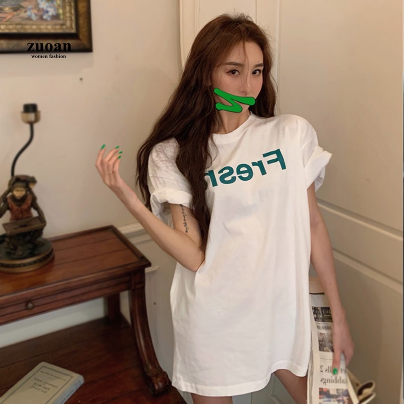 SUXI Áo Thun Nữ Tay Ngắn In Chữ