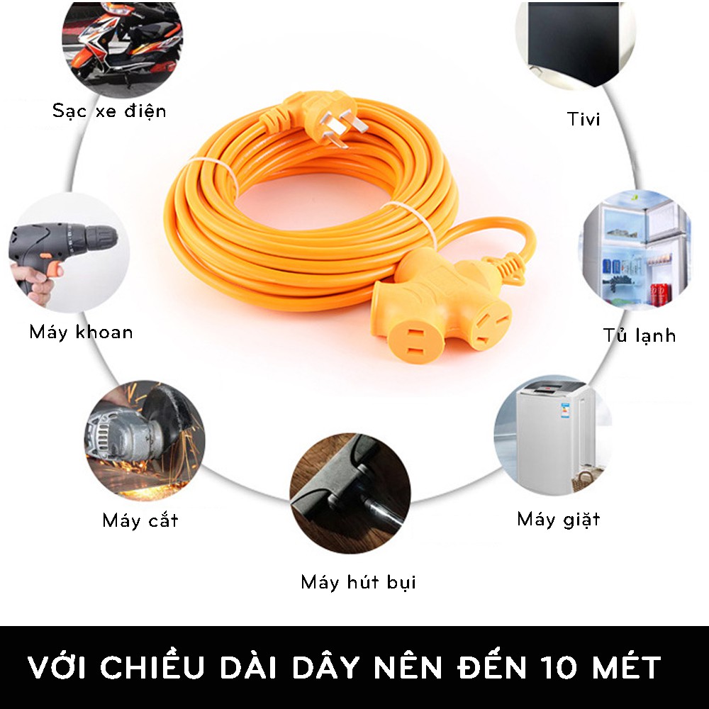 Dây điện ổ cắm kéo đất 10m phích cắm công nghiệp Minh House