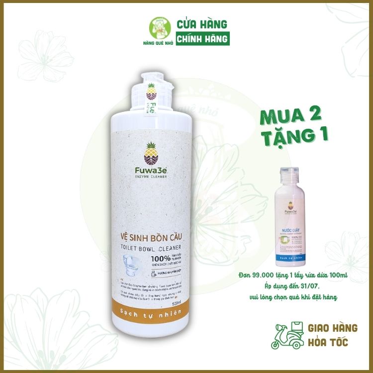 Tẩy Bồn Cầu Fuwa 3e Hữu Cơ Diệt Khuẩn Hương Khuynh Diệp, Tẩy Nhà Vệ Sinh An Toàn Từ Dứa