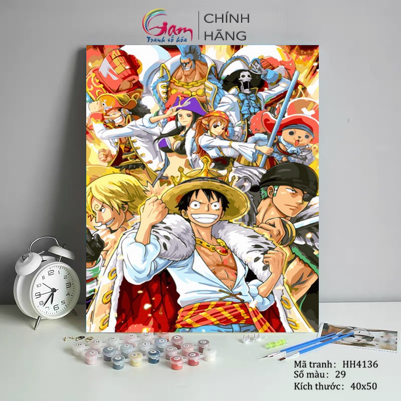 Tranh số hoá Gam Anime One Piece căng khung 40x50cm HH4136