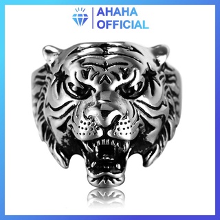 Nhẫn nam inox cao cấp thời trang chạm hổ trangsucpt nhẫn màu trắng thép không gỉ PTNNA256